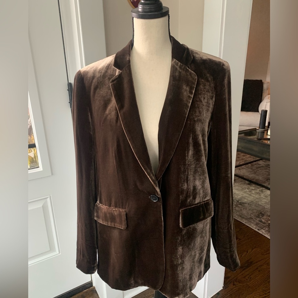 Zara Brown Velvet Women's Blazer